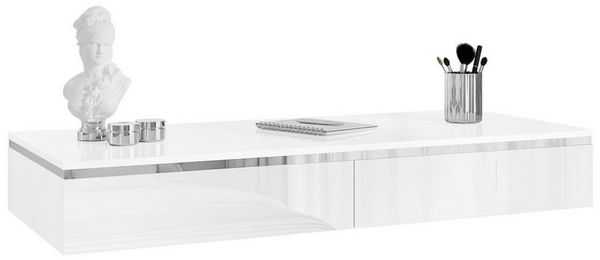 Lookway Schminktisch AURORA SILVER Hängender Kosmetiktisch mit Spiegel (1x Konsole und 1x Spiegl), Breite: 102 cm