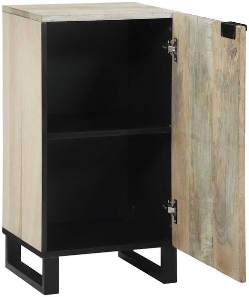 Sideboard, Kommode Weiß 40 x 33 x 75 cm massives Mangoholz j3219p