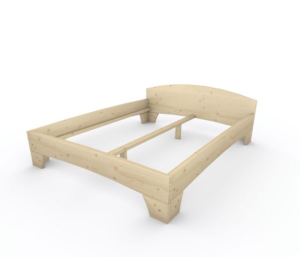 Holzbett (Fichte) "Rosi" 160 x 200 cm 38 cm mit Kopfteil Massivholzbett Bett