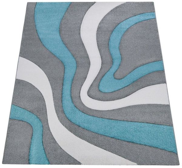 Paco Home Teppich Diamond 760, rechteckig, Höhe: 18 mm, Kurzflor, 3D-Design, modernes Wellen Muster, Kundenliebling