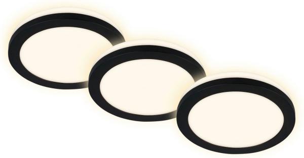 Di-Ka LED Einbauleuchte Sleek 3er Set schwarz Ø 8,4 cm 3W, warmweiß