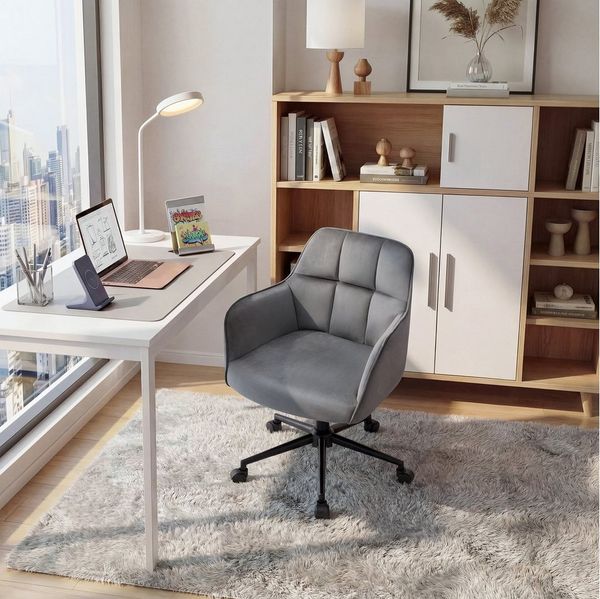 YOUDENOVA Bürostuhl mit Rollen, höhenverstellbarer, ergonomisch, 64 x 64 x 90 cm (1 St), Höhenverstellbar & 360° Drehbar