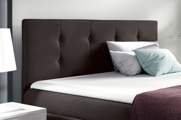 99rooms Primo Boxspringbett 180x200 cm Kunstleder SOFT Braun Bild 2