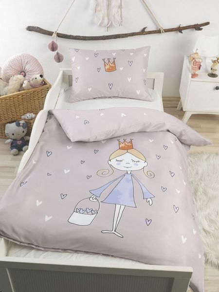Optidream Babybettwäsche Set Renforcé 100x135 Design Princess, Renforcé, 2 teilig, Sommer Geschenke Idee Frauen Männer weich sale Reißverschluss Partner