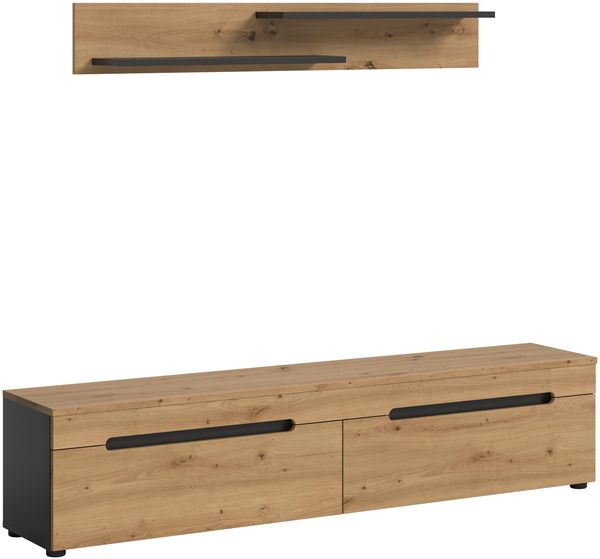TV Element inkl. Wandboard (B/H/T: 170x38x33 cm) in Artisan Nachbildung