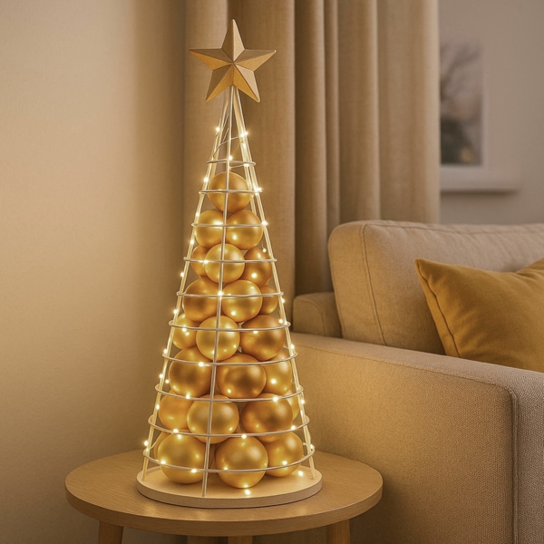 Deko-Baum HWC-O91, Weihnachtsbaum Schmuckbaum Weihnachtsdeko Christbaum zum Beschmücken, Metall 90cm ~ weiß