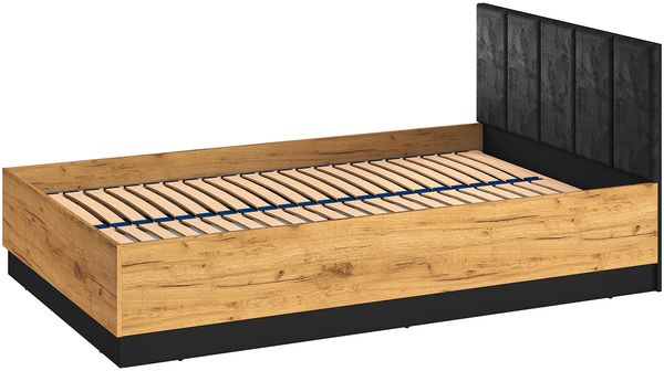 Bettgestell Einzelbett Colt 120x200cm schwarz Craft Gold Eiche mit Holzlattenrahmen