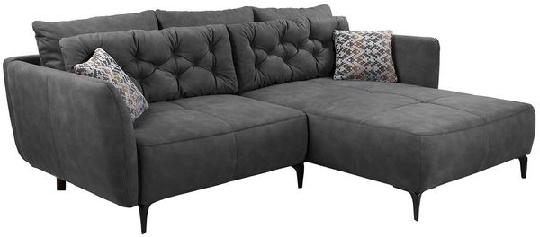 Wohnlandschaft Susan / Salo, Stoff, Anthrazit, 251 x 92 x 187 cm