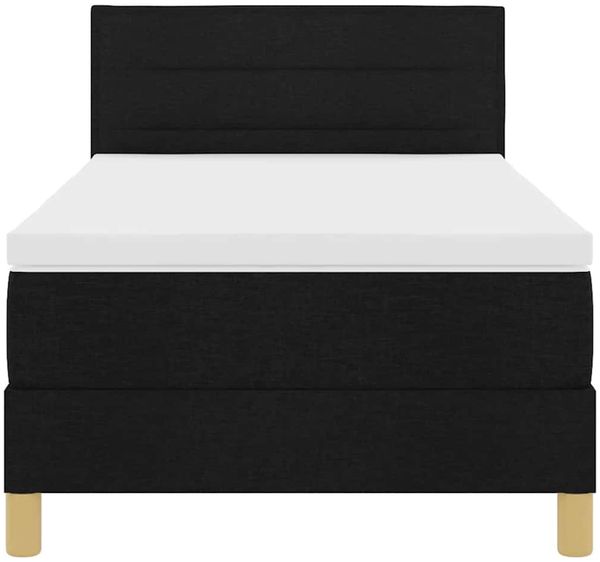 vidaXL LED Boxspringbett mit Kopfteil Schwarz 90 x 190 cm Stoff 3342326 Bild 8