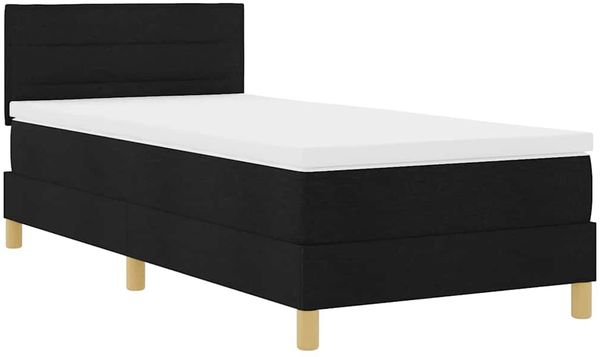 vidaXL LED Boxspringbett mit Kopfteil Schwarz 90 x 190 cm Stoff 3342326 Bild 2