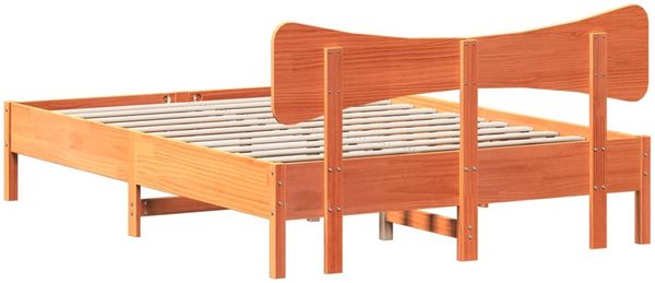 vidaXL Massivholzbett ohne Matratze Wachsbraun 150x200 cm Kiefernholz 3328231 Bild 8