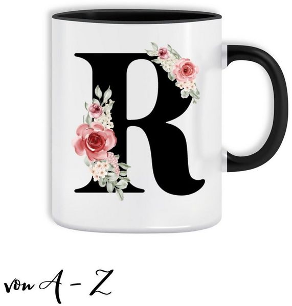 Giftandprint Tasse personalisiert mit Anfangsbuchstabe Monogramm Geburtstag Geschenk Frau, Geschenke für Frauen, Spülmaschinengeeignet, Mit Geschenkbox