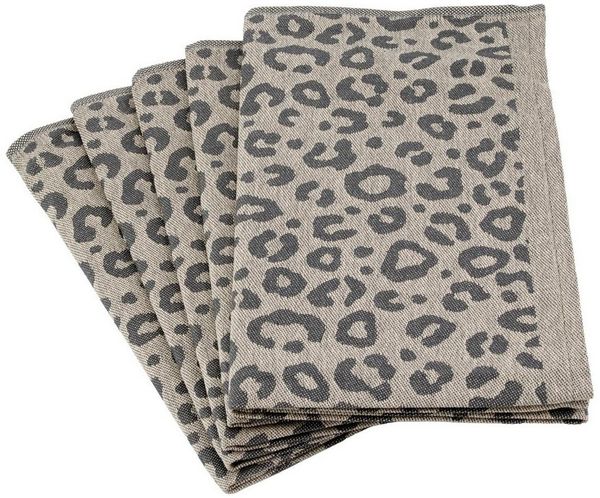 ROSS Geschirrtuch Leoprint, (Spar-Set, 5-tlg, 5 X Geschirrtuch (50 X 70cm), 5 X Geschirrtuch im Set - Baumwolle - Saugstark