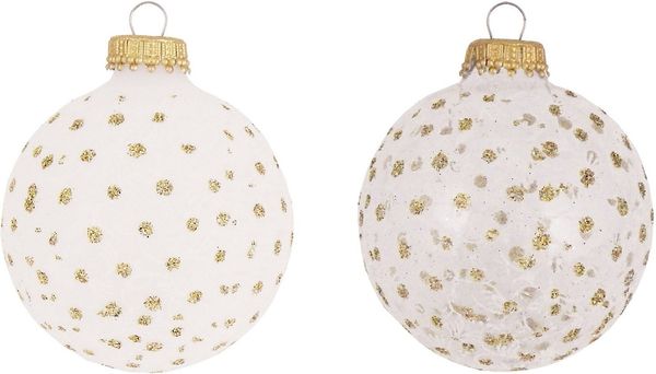 Krebs Glas Lauscha Weihnachtsbaumkugel CBK72751 (4 St), mit Glitterdekor