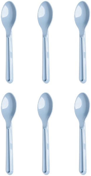 MICHELINO 6-teiliges Mehrweg Kunststoffbesteck-Set Serie Alythia Löffel Blau