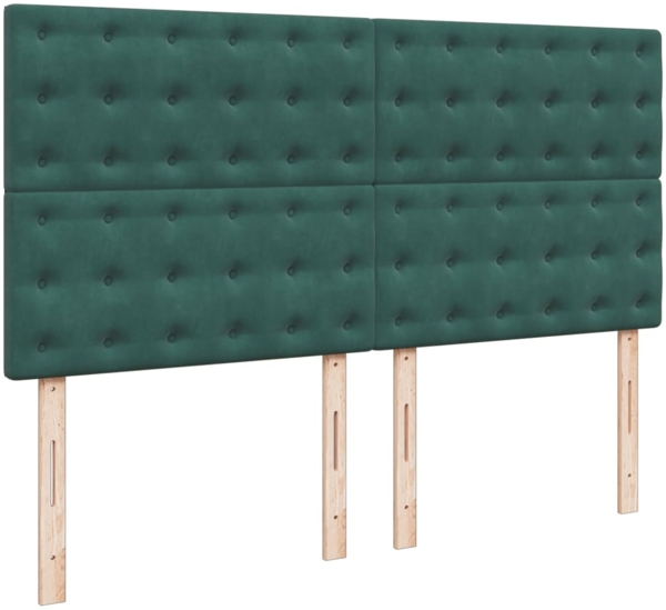 vidaXL Boxspringbett mit Matratze Dunkelgrün 180x200 cm Samt 3293293 Bild 6
