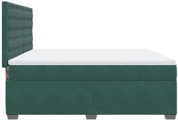 vidaXL Boxspringbett mit Matratze Dunkelgrün 180x200 cm Samt 3293293 Bild 10