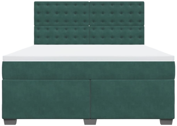 vidaXL Boxspringbett mit Matratze Dunkelgrün 180x200 cm Samt 3293293 Bild 5