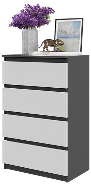 Furnica Kommode GABRIEL 4 Schubladen - Anthrazit Grau H92cm B60cm T33cm Bild 4
