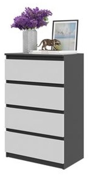 Furnica Kommode GABRIEL 4 Schubladen - Anthrazit Grau H92cm B60cm T33cm Bild 6