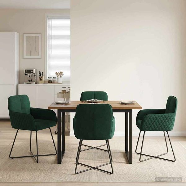 vidaXL Esszimmerstühle 4 pcs Samt (V) Dunkelgrün 59 x 56,5 x 86 cm 3428211