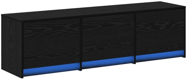 vidaXL TV Schrank mit LEDs Schwarz Eichen-Optik 140 x 34 x 40 cm 3418709