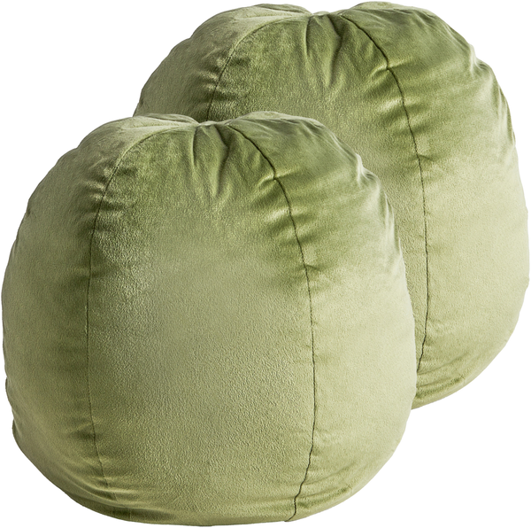 Dekokissen 2er Set SALVIA Samtstoff 33 x 33 cm Olivgrün Ohne Muster
