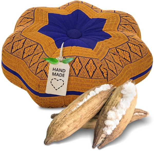 livasia Meditationskissen Zafukissen Stern klein, vegan und handgefertigt, 30x15 cm, Kapok