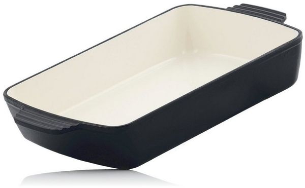 Mahlzeit Auflaufform Gusseisen Auflaufform eckig 3,8 Liter, Blue Berry, Induktion, Gusseisen