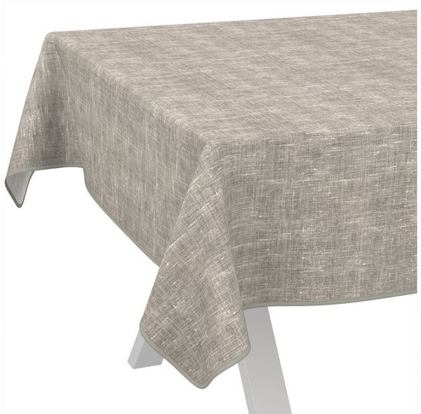 ANRO Tischdecke Alica Leinen Melliert Tischwäsche (Einzelstück 1-tlg), wasserabweisend Melliert Grau 100x140 cm