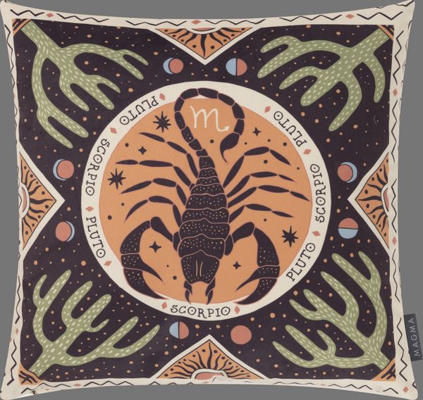 MAGMA Sternzeichen Kissenhülle Tierkreiszeichen beidseitig Bedruckt ca. 45 x 45 cm samtig weich Wendekissenhülle Astrologie (Skorpion)