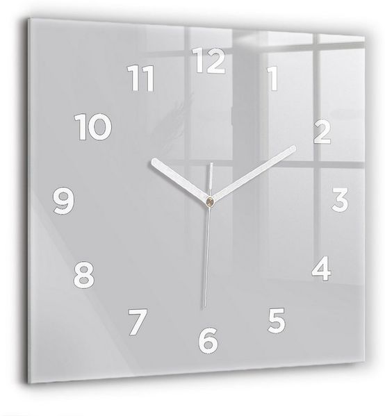 Tulup Wanduhr Glasuhr Quadratische Wanduhr 60x60 cm Uhr Aus Gehärtetem Glas