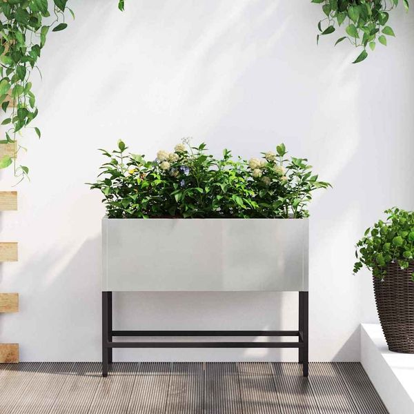 vidaXL Hochbeet Gartenpflanzer Silber 60 x 26 x 45 cm Edelstahl 865887