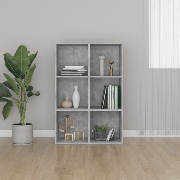vidaXL Bücherregal/Sideboard Betongrau 66x30x98 cm Holzwerkstoff 800346