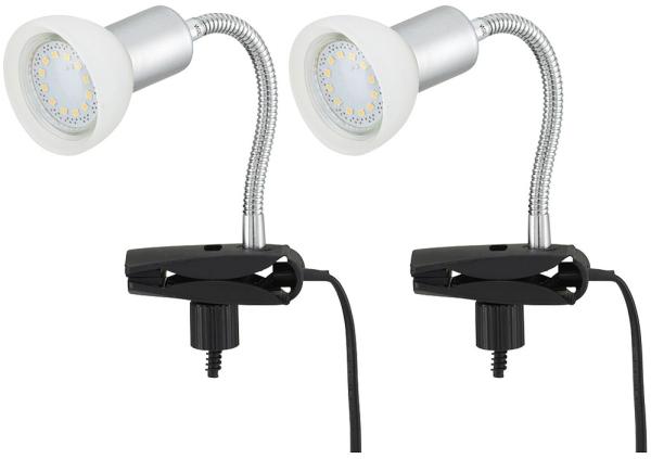 2er Set LED Tischleuchte, Flexo Arm, Metall, Glas, weiß, H 34cm