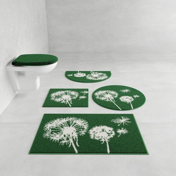 Grund Badematte Pusteblume, Badvorleger, Badezimmer Teppich, sehr weich, Höhe 20 mm, rutschhemmend beschichtet, fußbodenheizungsgeeignet, schnell trocknend, Polyacryl, rund, weiche Haptik, auch als 2-teiliges Set erhältlich, Made in Europe