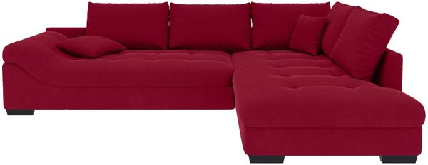 Couch Mykonos L Form in Samtstoff - Samtstoff - rot - Rechts