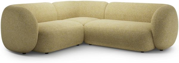 Micadoni Ecksofa Kate 4-Sitzer Links Strukturierter Stoff Sonnenblumen Melange