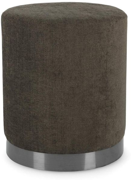 Hocker Ernestine aus Stoff, Dunkelbraun, 35 x 35 x 42 cm