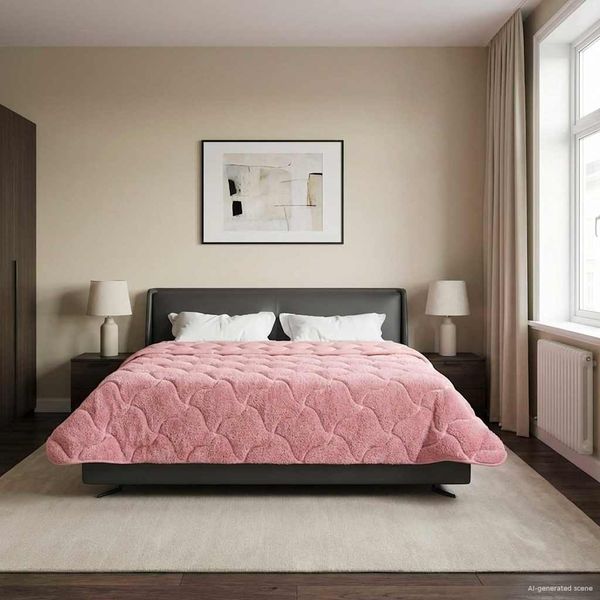 vidaXL Sommerdecke Rosa 220 x 240 cm Mikrofaser und Teddy-Fleece 42026202