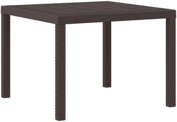 vidaXL Gartentisch Braun 100 x 100 x 73 cm Poly-Rattan 871681