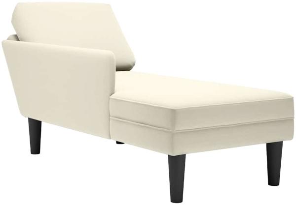 vidaXL Chaiselongue mit Kissen und Rechter Armlehne Creme Samt 4009814