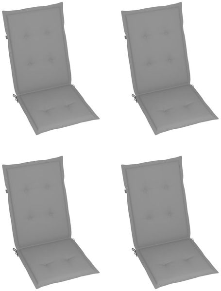 vidaXL Verstellbare Gartenstühle 4 Stk. mit Auflagen Massivholz Akazie 3065378 Bild 6