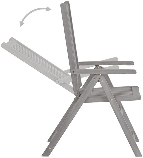 vidaXL Verstellbare Gartenstühle 4 Stk. mit Auflagen Massivholz Akazie 3065378 Bild 5