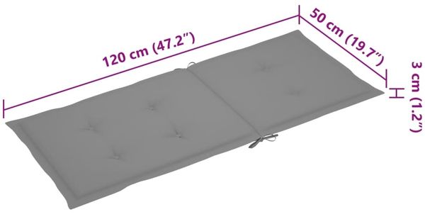 vidaXL Verstellbare Gartenstühle 4 Stk. mit Auflagen Massivholz Akazie 3065378 Bild 11