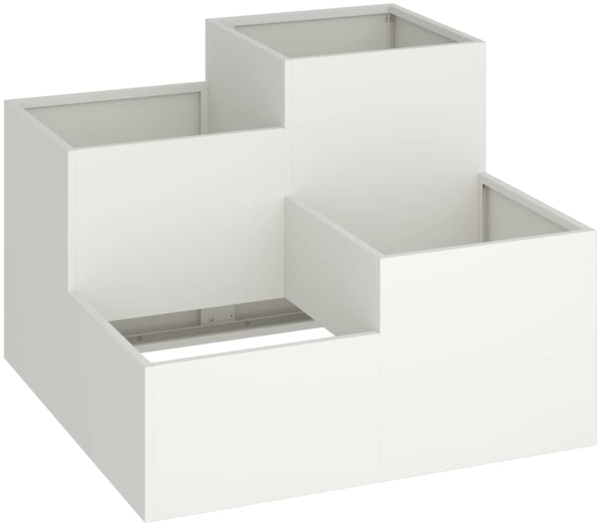 vidaXL Gartenblumentopf Weiß 80 x 80 x 60 cm Stahl 865856