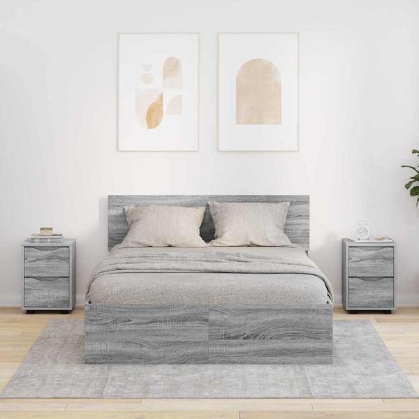 vidaXL Nachttische 2 pcs Graues Sonoma 30,5 x 30 x 43 cm Holzwerkstoff 888810