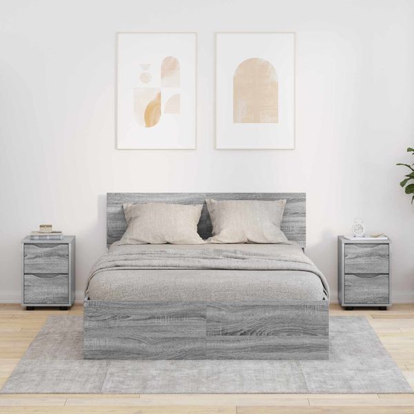 vidaXL Nachttische 2 pcs Graues Sonoma 30,5 x 30 x 43 cm Holzwerkstoff 888810