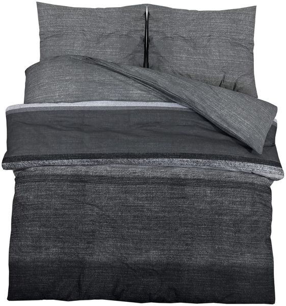 vidaXL Bettwäsche-Set, Baumwolle dunkelgrau, 200x200 cm Bild 2