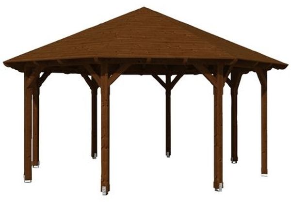 SKANHOLZ Pavillon, Zeltdach, achteckig, BxT: 557x557 cm nussbaum Gartenpavillon 4018211008506